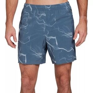 VRST Run Short Print Men‎ 2XL Midway Blue Elimination 7" Inseam Lined Athletic
